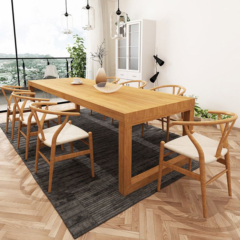 Pine en bois massif salle à manger à double table de base de piédestal à base de rectangle de base pour la maison
