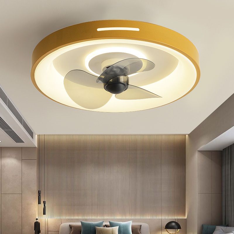 Metal Geometric Ceiling Fan Lights Modern Style 2 Lights LED Flush Light