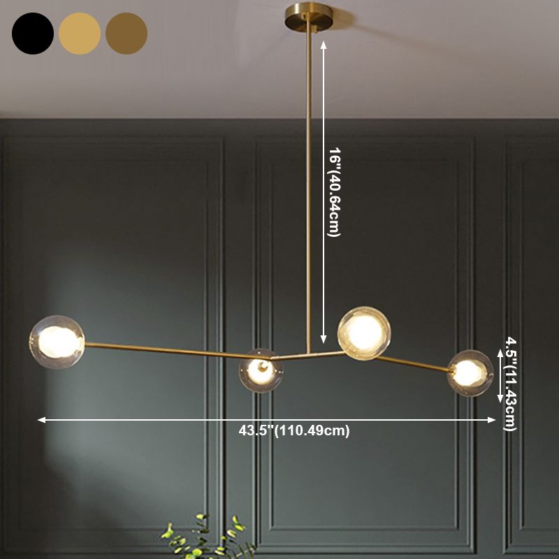 Nordic Modern Dining Pendant Light Round Glass Shade Chandelier Chandelier Lightture pour salle à manger