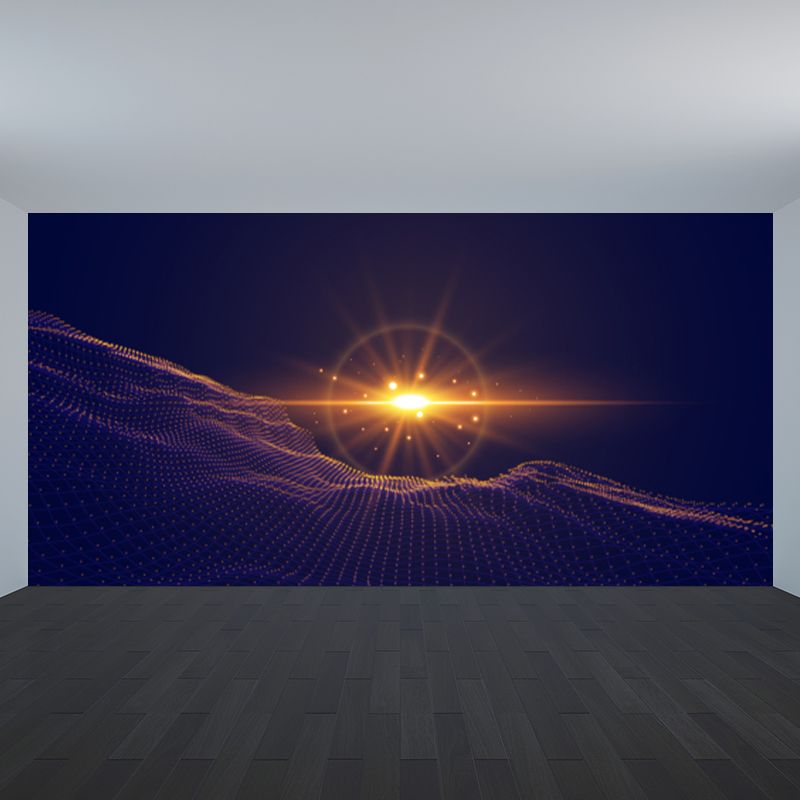 Futuristic Abstract Graphic Mural for Boys Bedroom Customised Wall Covering in Soft Color