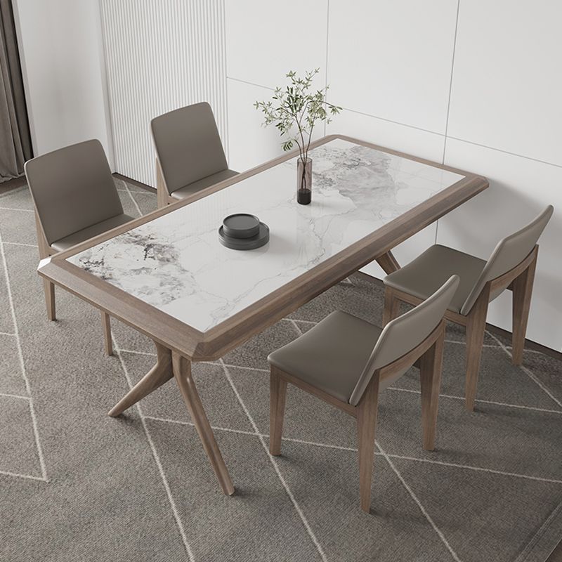 Contemporary Style 1/2/3/5/7 Pieces Dining Chairs Set Rectangle Stone Furniture in White