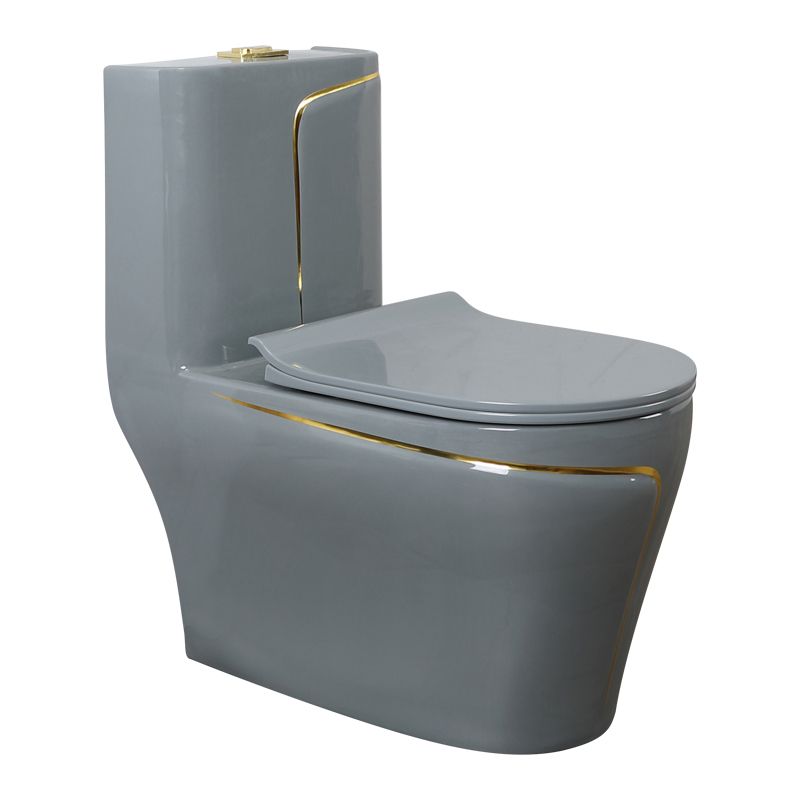 Traditional Floor Mount Toilet Bowl Skirted Toilet with Seat for Bathroom