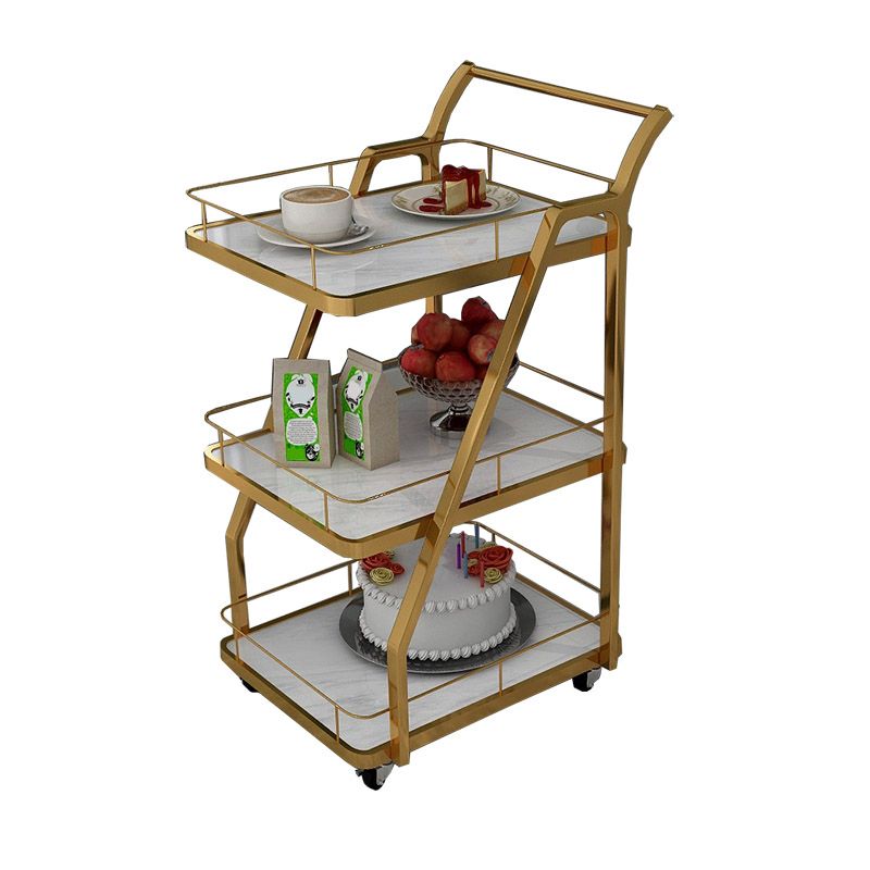 Open Storage Modern Prep Table Home Dining Rolling Prep Table