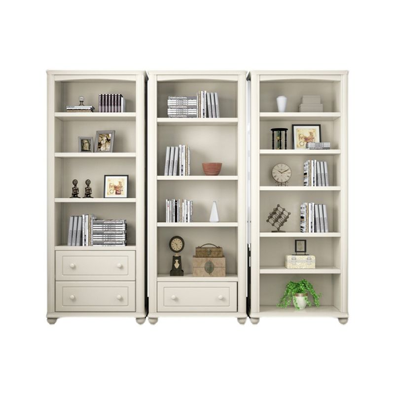 Modern Standard Bookshelf Wooden White Bookcase with Shelves