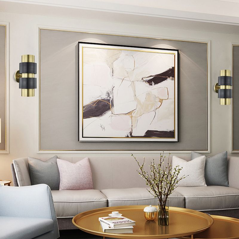 Zylindrische Schlafzimmer Wandmontierte Lampe Kolonialismus Metall Ein leicht Gold/Silber Wandleuchte Leuchte