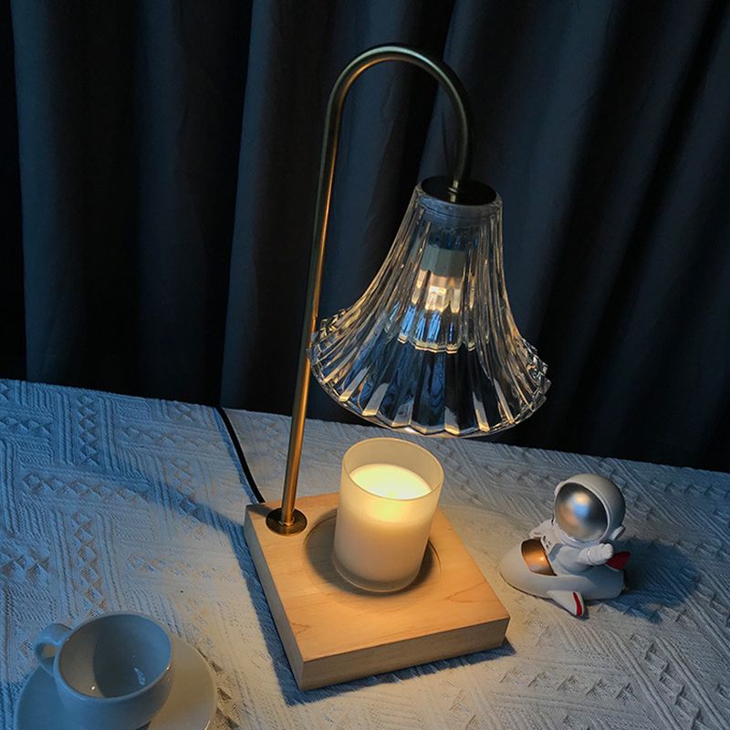 1 illuminazione da tavolo cono chiaro moderno illuminazione da tavolo in vetro per camera da letto, solo luce