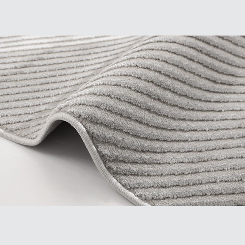 Casual Modern Area Rug Beige Polyester Area Crapet Stripe Pattern Easy Care Rug for Living Room