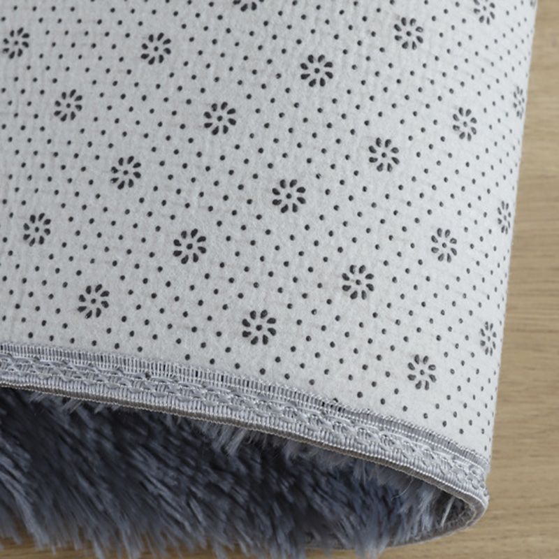 Round Solid Shag Carpet Polyester Comfort Indoor Rug Non-Slip Backing Carpet for Living Room