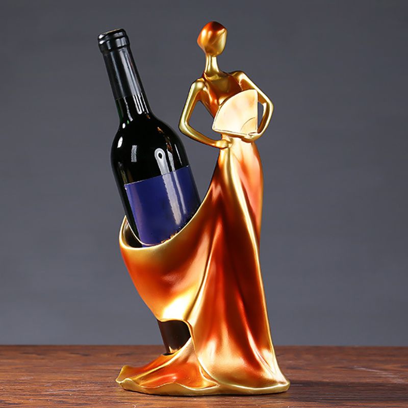 Tabletop Resin Wine Bottle Rack Glam Bottle Holder for Living Room