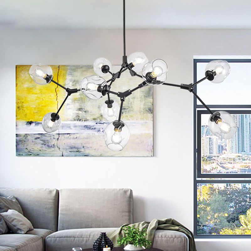 Branching Chandelier Lighting Fixtures Modern Glass Suspension Light for Living Room
