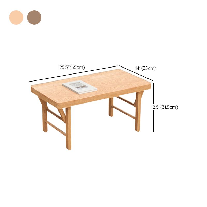 Traditional Rubber Wood Sofa Side Accent Table with 4 Legs for Bedroom