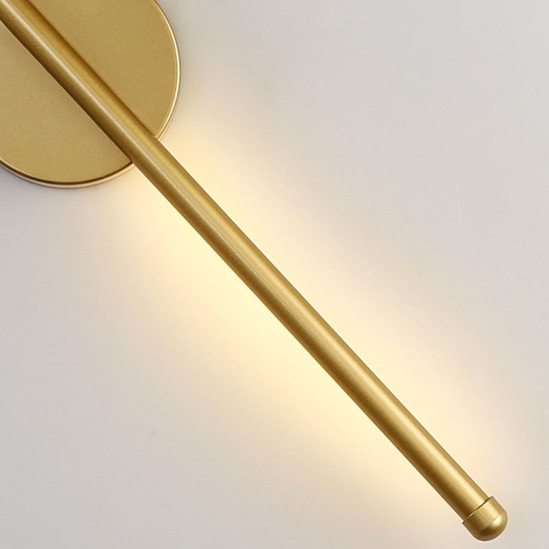 Linear Shape Metal Wall Light Modern Style 1 Light Wall Lighting Fixtures in Gold