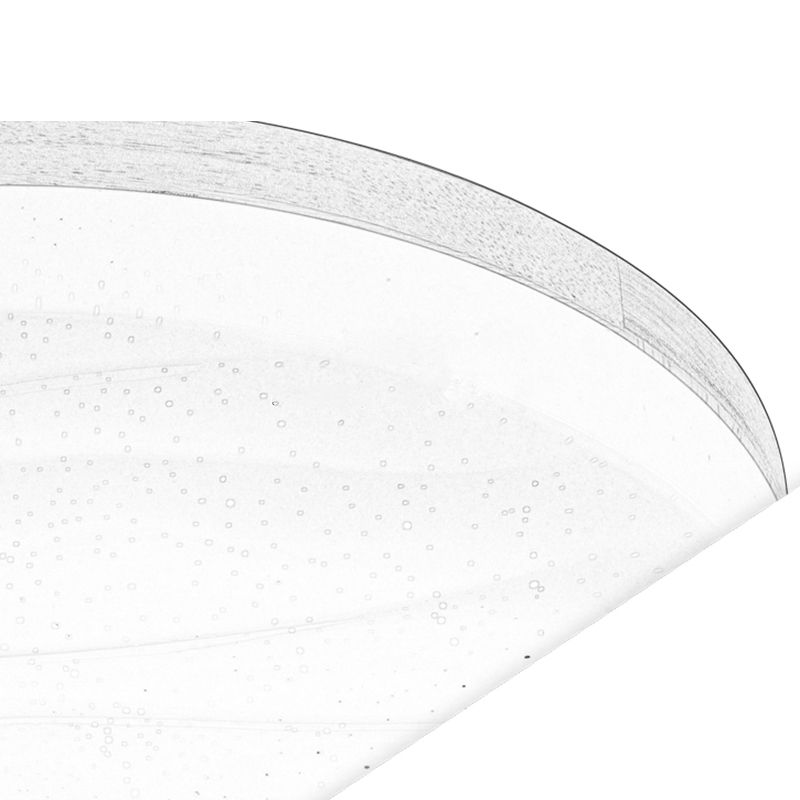 Log Color Circular LED Flush Mount in Modern Creative Style Wooden Ceiling Fixture for Bedroom