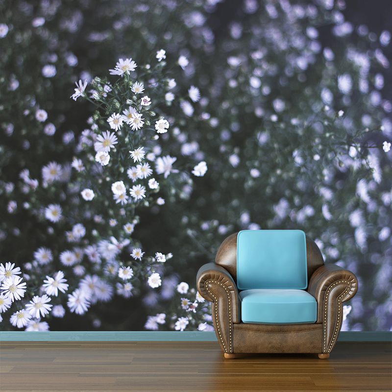 Flower Wall Mural Mildew Resistant Photography Horizontal Wall Decor for Bedroom