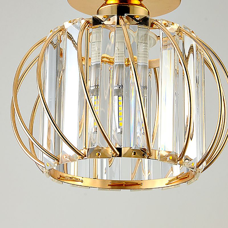 Luminaire de plafond de lanterne de Style moderne, luminaire de plafond d'allée en cristal