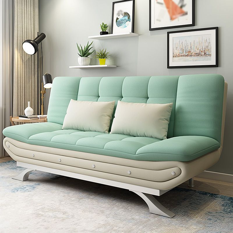 Linen Contemporary Sleeper with 2 Pillows Back for Living Room and Apartment
