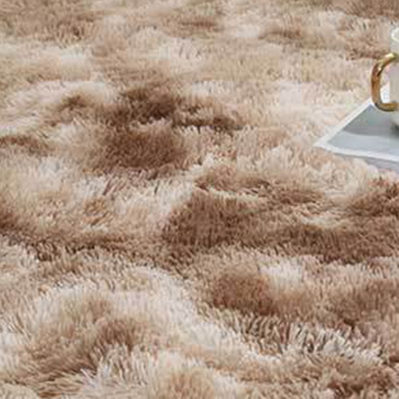 Simplicity Plain Living Room Carpet Modern Carpet Polyester Shag Rug with Non-Slip Backing