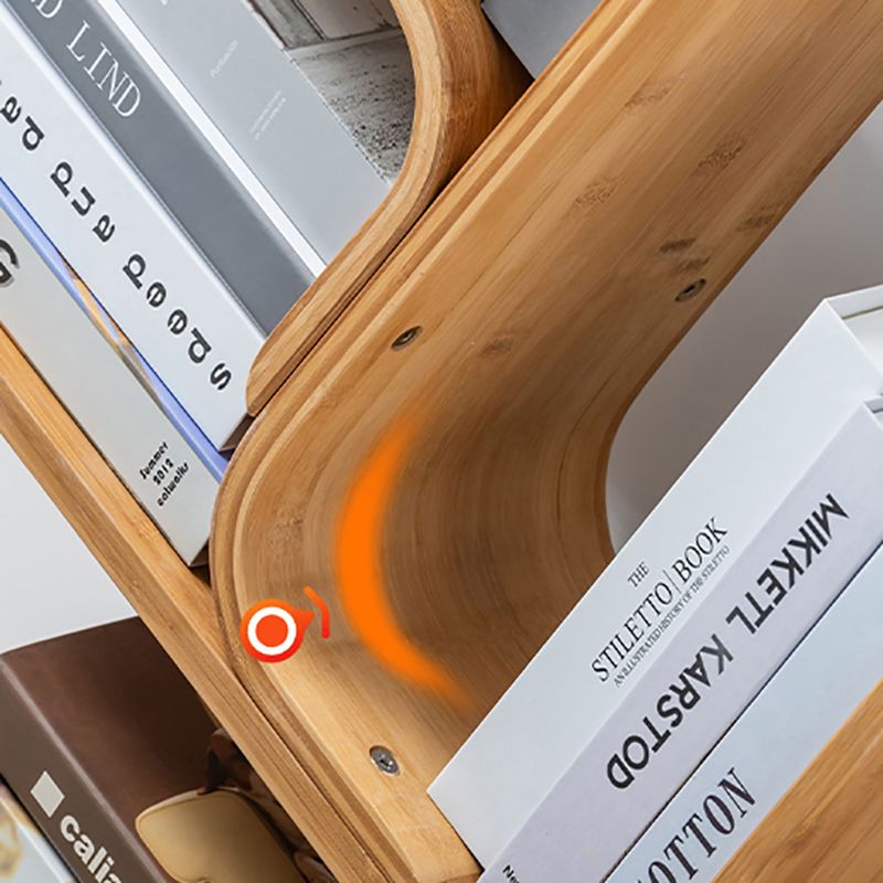 Urban Bamboo Shelf Bookcase Open Storage Vertical Bookshelf for Living Room