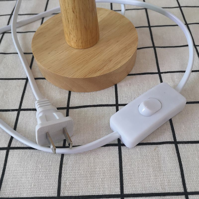 Luce notturna in corda intrecciata a 1 bulbina tradizionale tradizionale cilindro giallo camera da letto in legno