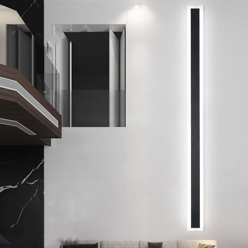 Modern Style Linear Shape Wall Sconce Metal 1 Light Sconce Lighting for Outdoor