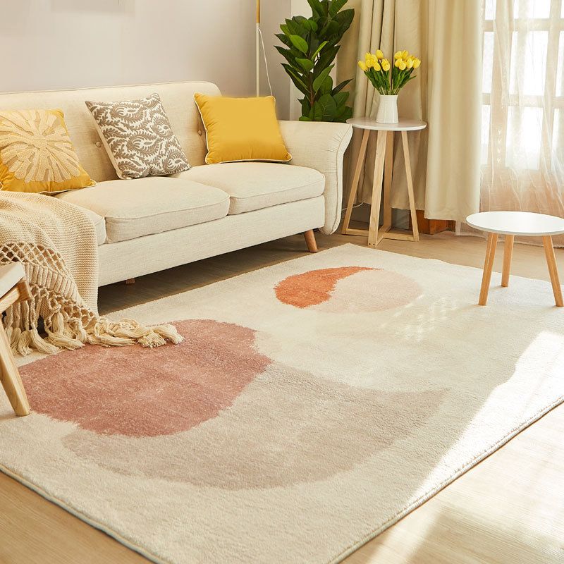 White Color Lump Carpet Polyester Casual Carpet Washable Carpet for Drawing Room