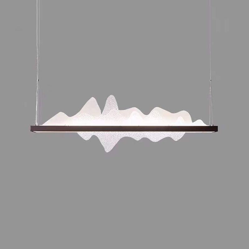 Black Metal Island Lightsing Lámpara de colgantes LED de restaurante moderno con sombra acrílica