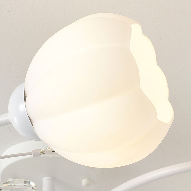 Modern Simple Circle Shape Ceiling Light with Glass Shade for Living Room