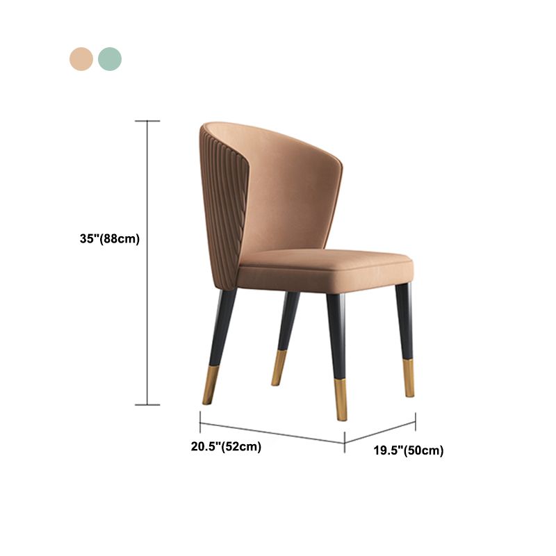 Modern Dining Chairs Armless Dining Chair with Wooden Legs for Kitchen