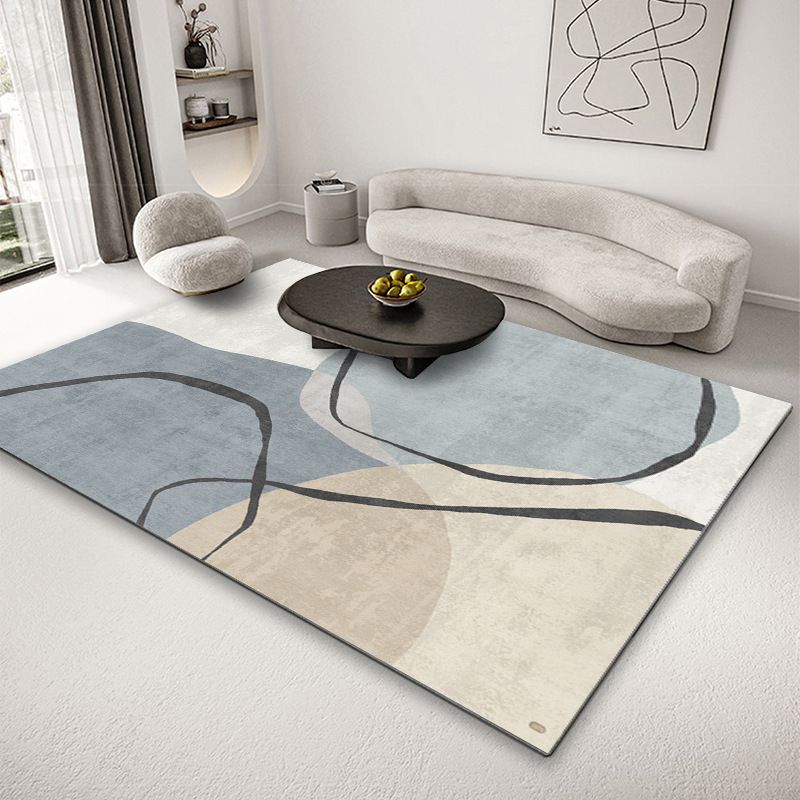 Geometric Pattern Rug Rectangle Shape Stain Resistant Shape Rug for Home Decor
