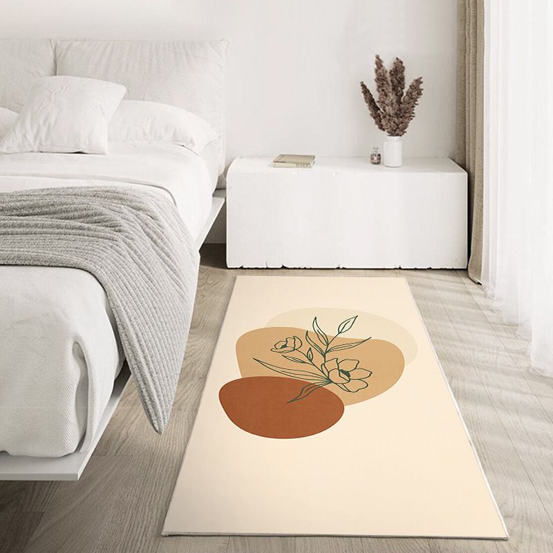 Abstract Color Block Rug Living Room Rectangle Shape Carpet Polyester Washable Area Rug