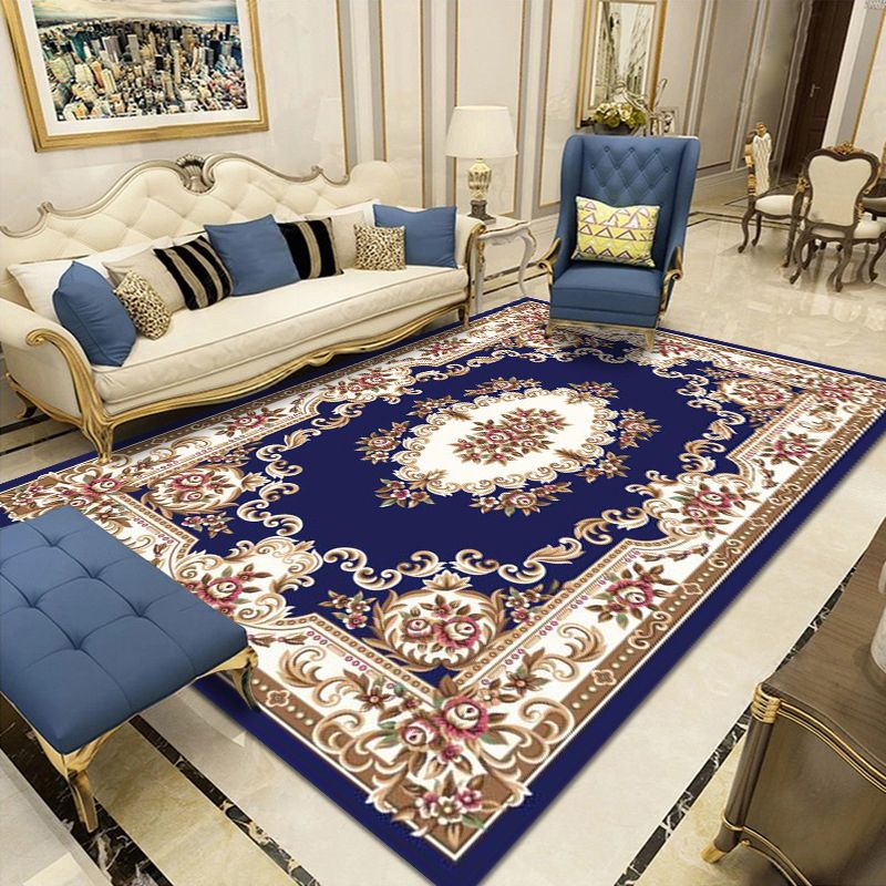 Vintage-Medaillon gedruckter Teppich Polyester Innenteppich nicht rutschfest
