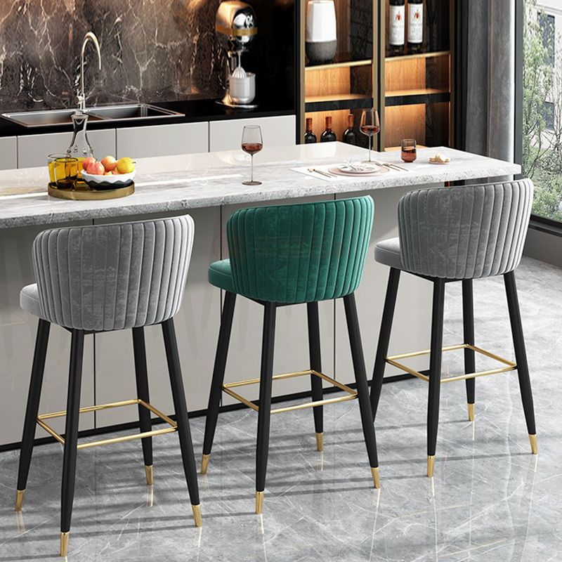 Glam Backrest Bar Stool Upholstered Counter Stool for Bristol
