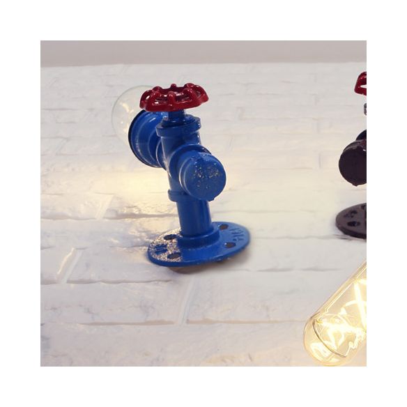 Metallic Rohrleitungslampe Industrial 1 Lampenbauernhaus-Wandleuchte mit rotem Ventil in Weiß/Rot, 1/5-Pack