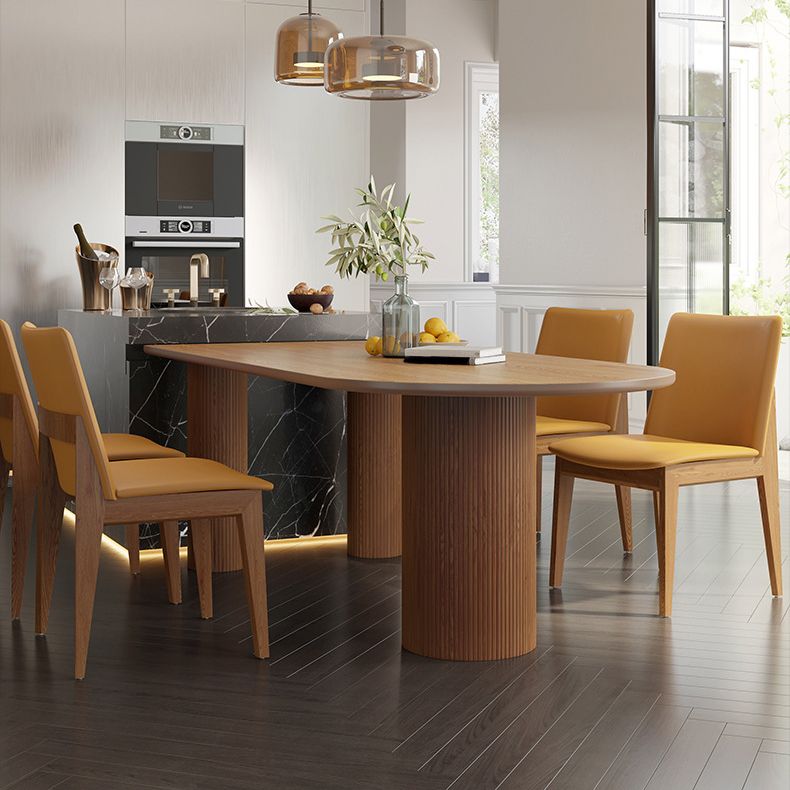 Island Platform Dining Table Contemporary Solid Wood Dining Table