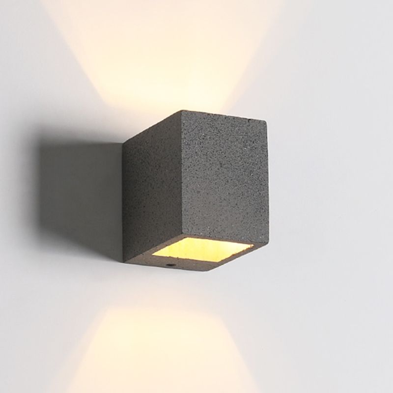 Lampada a monte a parete quadrata in pietra Lampada di applique in stile nordico per camera da letto
