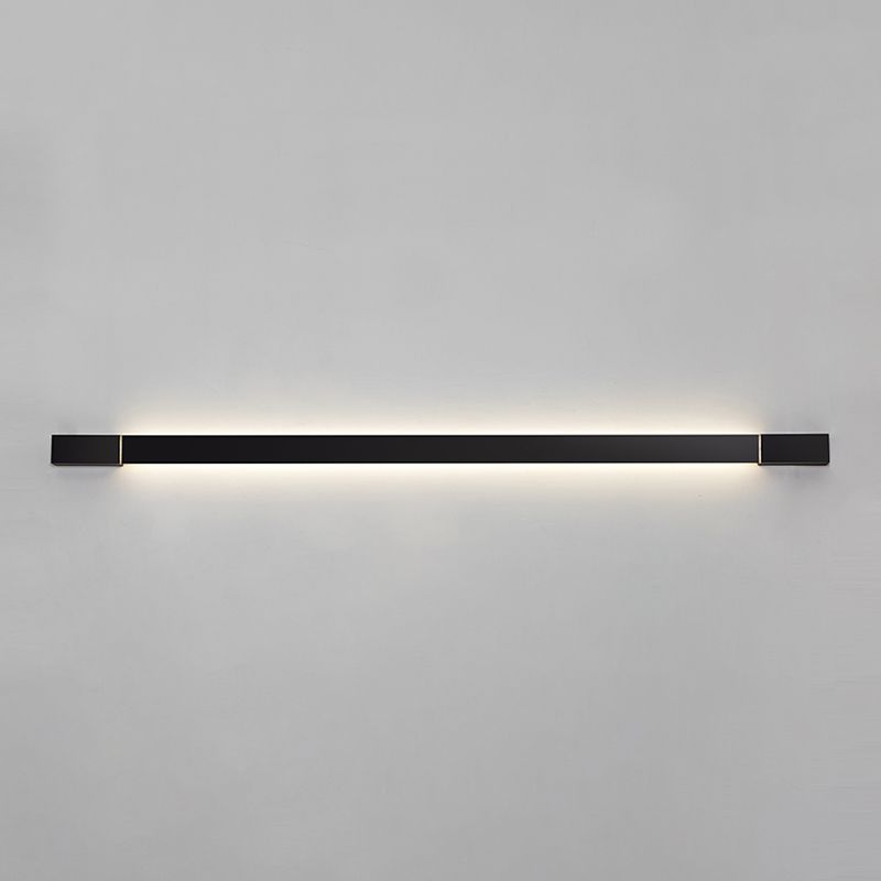 Metal Linear Shape Wall Light Modern 1 Light Wall Mounted Light in Black