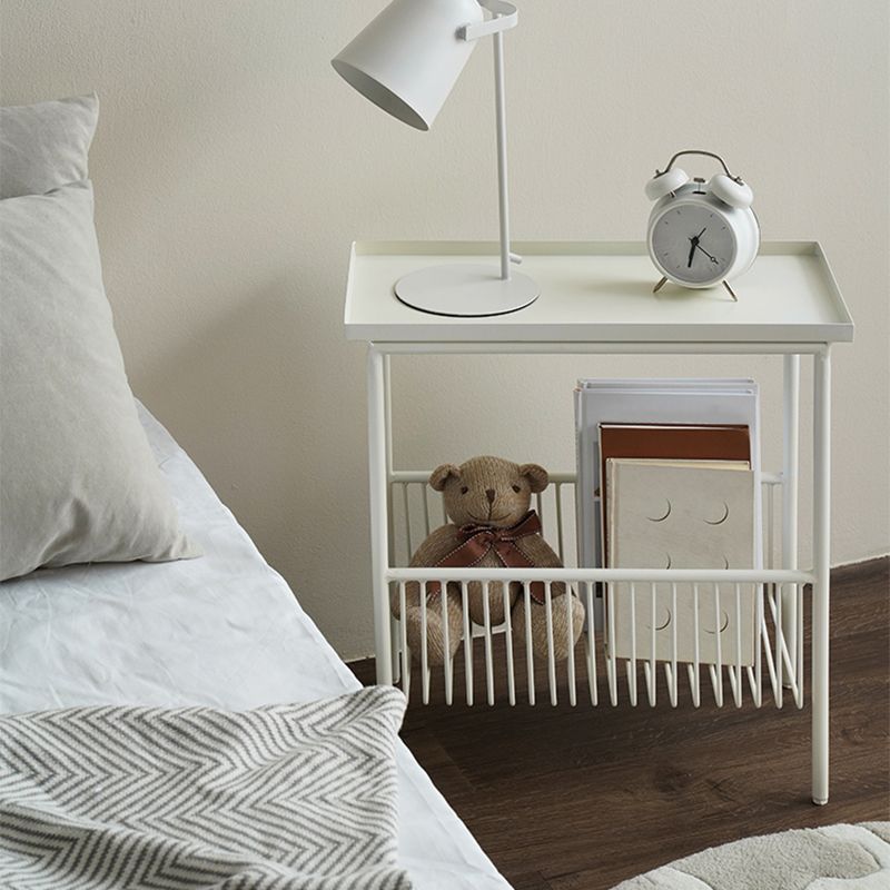 Contemporary Tray Top End Table 21.65" Tall Metal Side Table