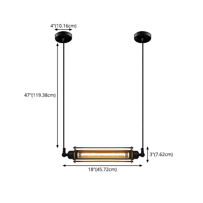 Pendente noire pour l'îlot de cuisine Pendentif Lighting Lighting Island Pendant linéaire