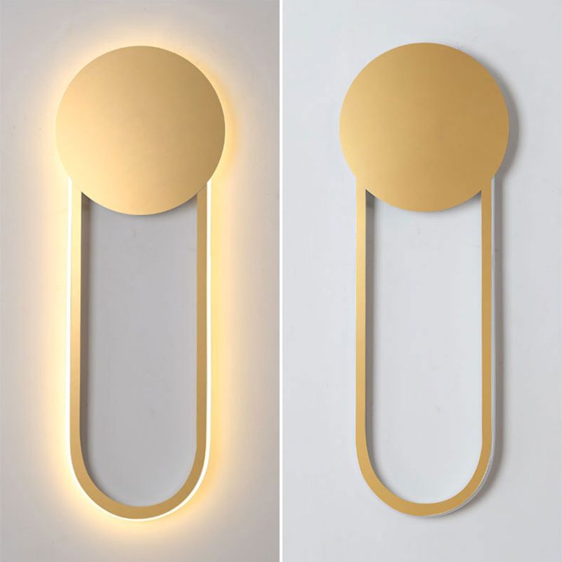 Modern Ellipse Wall Mount Lighting Metallic Wall Mounted Lighting for Living Room