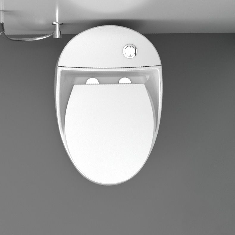 Round-Front Flush Toilet Ceramic Modern One-Piece Toilet with Slow Close Seat