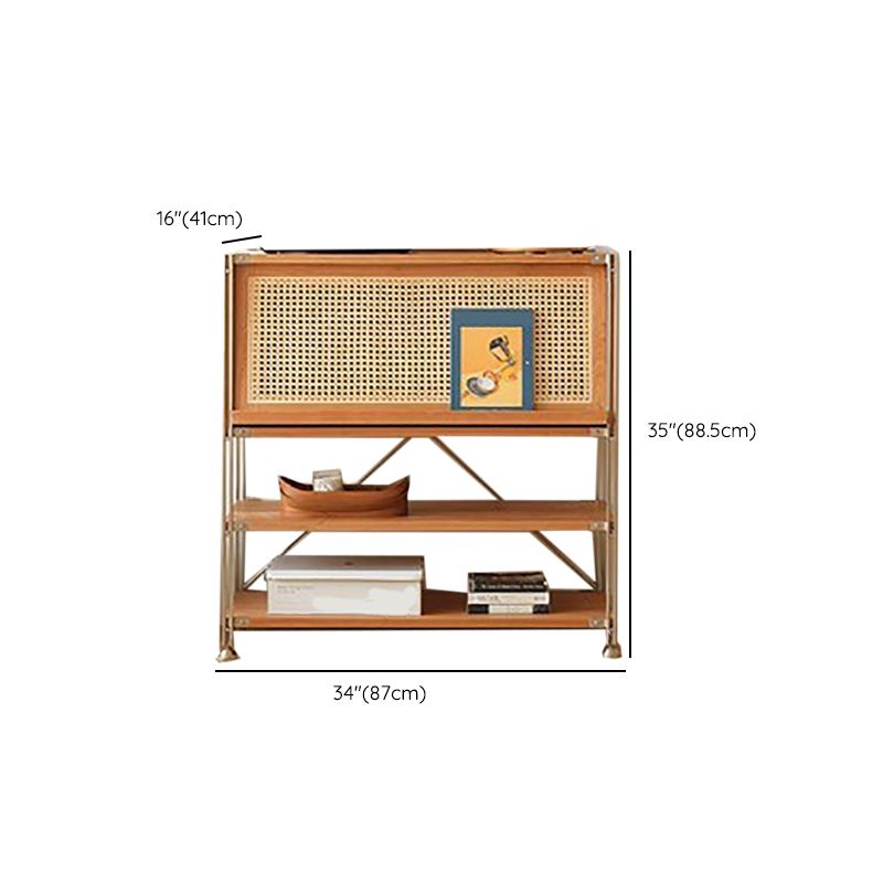 Closed Back Bookcase Modern Style Solid Wood Bookshelf with Shelves