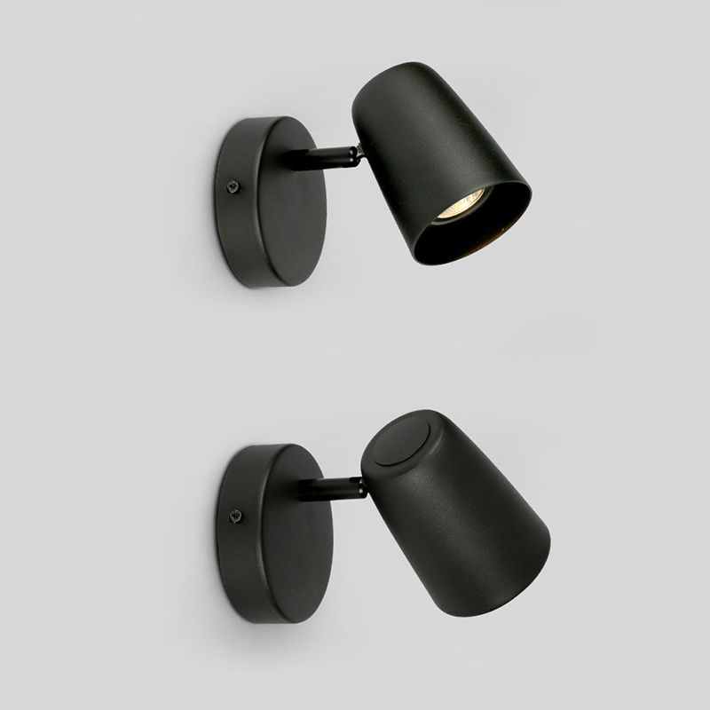 Modernism Single Nickel/Black/White Wall Mounted Sconce Mrtal Shaded Wall Light