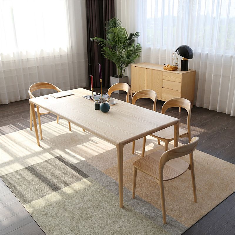 Solid Wood Dinette Set Modern Style 1/4/5/6 Pcs Dining Set with Rectangle Table