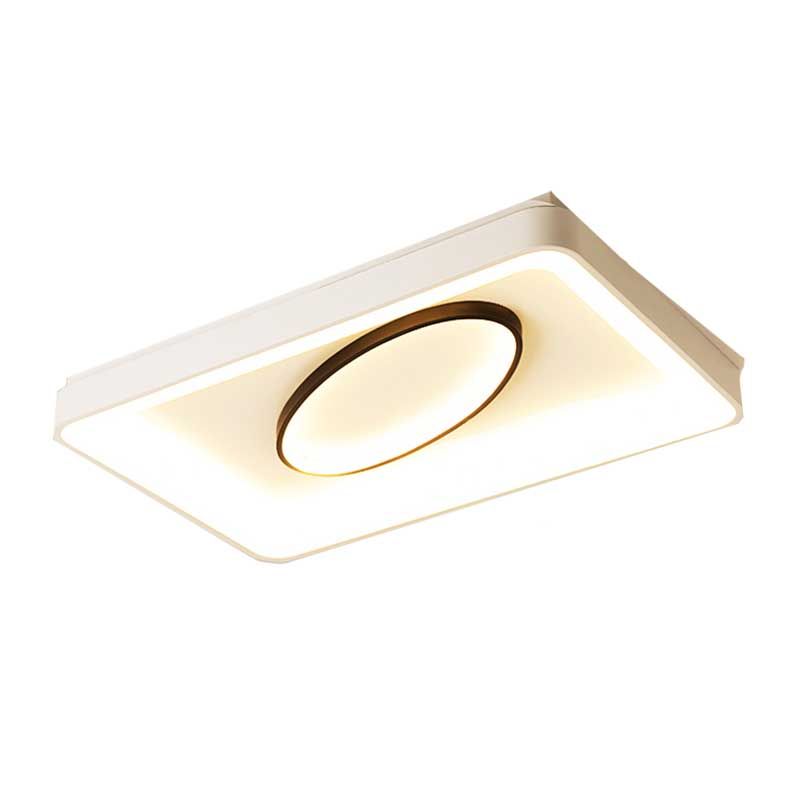 Bedroom Square/Rectangle and Oval Flush Mount Light 16"/19.5"/35.5" Wide Nordic Metal LED White Flush Lamp in Warm/White Light