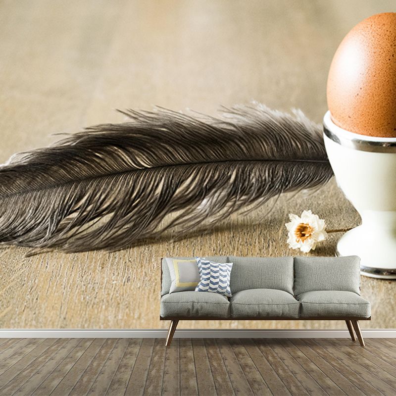 Mural Environment Friendly Bird Feather Mural Decorative Wallpaper for Living Room