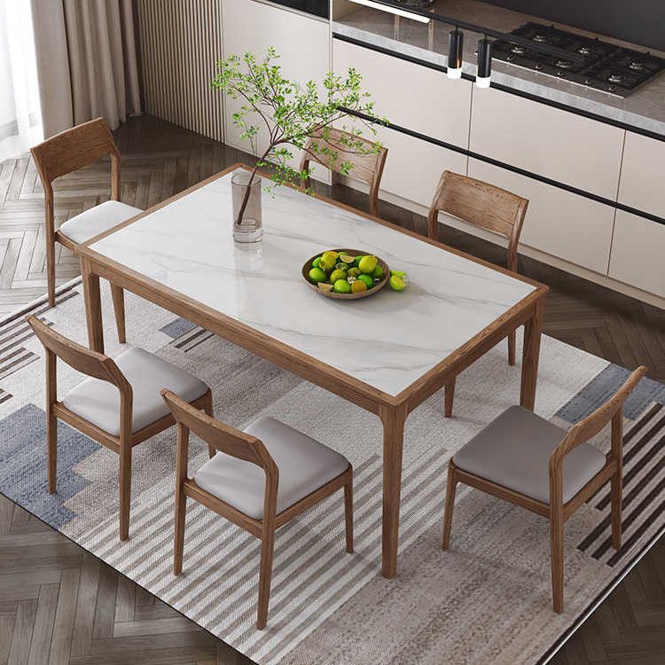 1/5/7 Pieces Modern Sintered Stone Top 4 Legs Dining Set for Home
