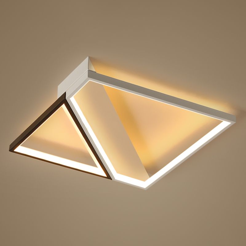 Wit minimalisme LED-inbouw vierkante kubus metalen plafondlamp voor slaapkamer