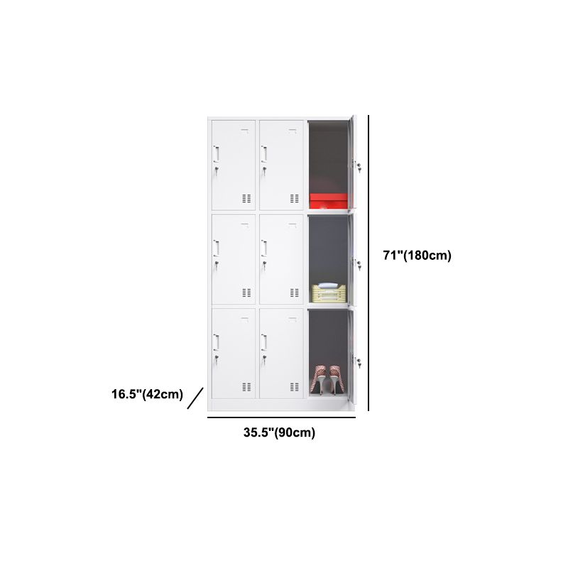 Contemporary Style Wardrobe Armoire Grey Steel Wardrobe Cabinet