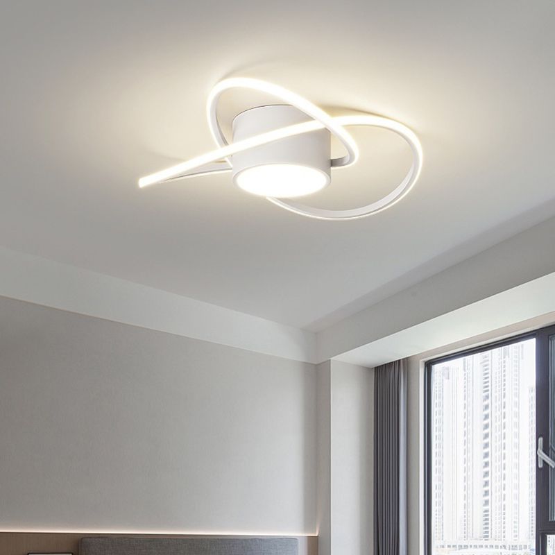 White Flush Mount Lighting Modernism Metal Ceiling Light for Home