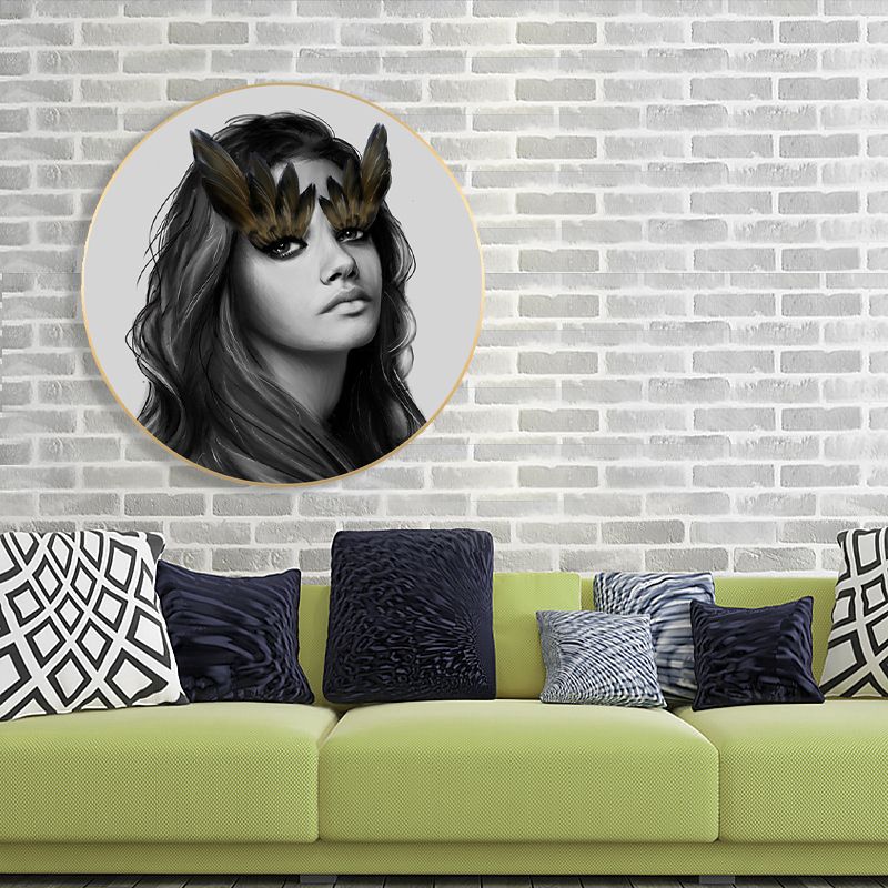 Photography Modern Canvas Art Chic Girl in Light Color, Multiple Sizes Available